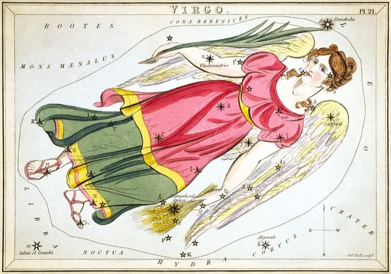 Panna - vintage hviezdna mapa (Sidney Hall, 1825)